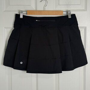 Lululemon Pace Setter Skort Skirt Womens 8 Black Lined Athletic Tennis Workout